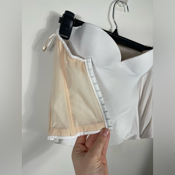 David's Bridal White Long Line Padded Strapless Bra "Corset" Sz 36A - Picture 8 of 13